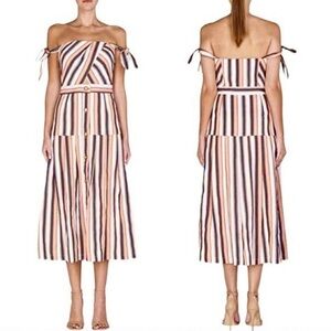 Adelyn Rae NWOT Off The Shoulder Striped Dress Size Medium